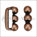10mm flat 3 DOT BAR spacer ANT COPPER - 10 pcs