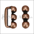 10mm flat 3 DOT BAR spacer ANT COPPER - 10 pcs