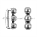 10mm flat 3 DOT BAR spacer ANT SILVER - 10 pcs