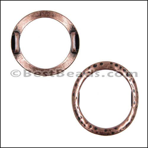 10mm flat LARGE HAMMERED RING spacer ANT COPPER -5 pcs