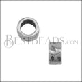 5mm round HAMMERED slider ANT SILVER - 10 pcs