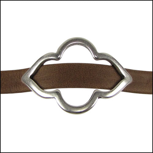 10mm flat MOROCCAN FRAME slider ANT SILVER - 10 pcs