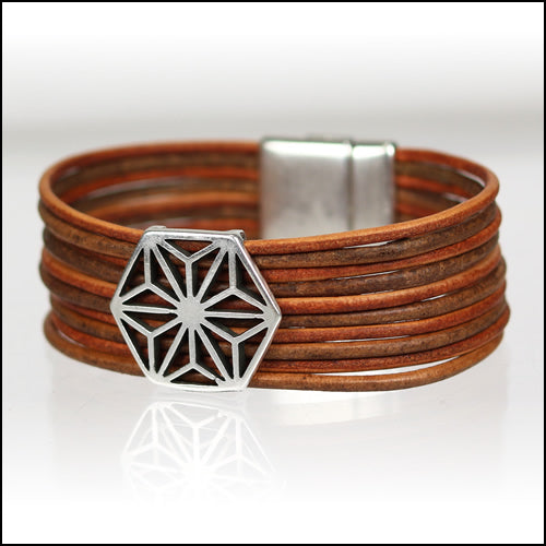 20mm Flat GEOMETRIC MANDALA slider ANT SILVER - 5 pcs