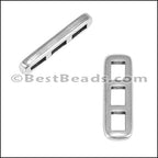 3mm flat TRIPLE THIN BAR slider ANT SILVER - 10 pcs
