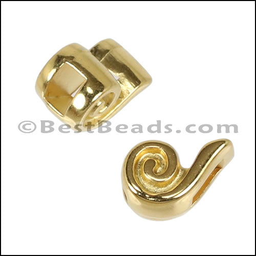 3mm flat SWIRL slider SHINY GOLD - 10 pcs