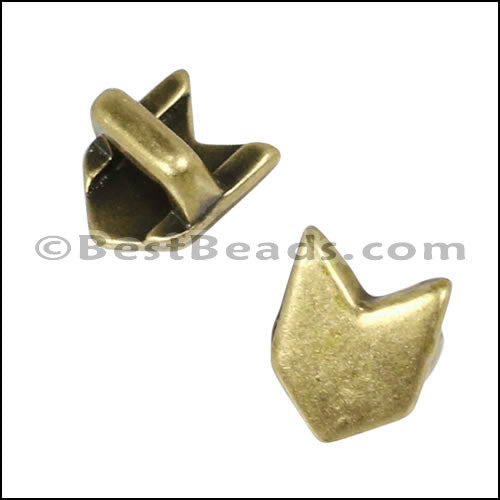 3mm flat CHEVRON slider ANT BRASS - 10 pcs