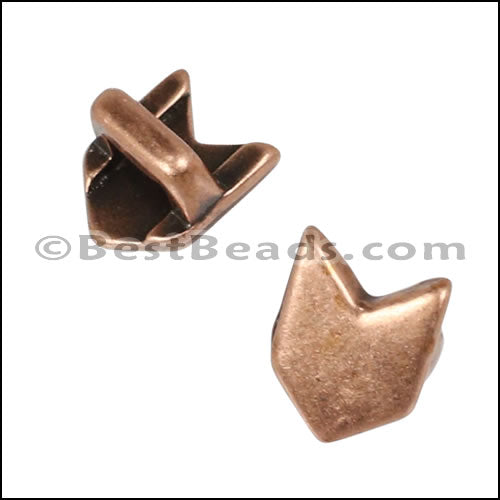 3mm flat CHEVRON slider ANT COPPER - 10 pcs