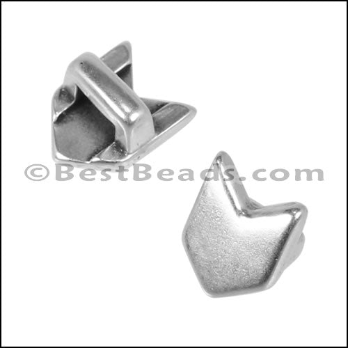 3mm flat CHEVRON slider ANT SILVER - 10 pcs