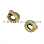 3mm flat ROUND FRAME slider ANT BRASS - 10 pcs
