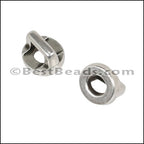 3mm flat ROUND FRAME slider ANT SILVER - 10 pcs