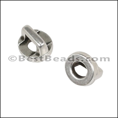 3mm flat ROUND FRAME slider ANT SILVER - 10 pcs