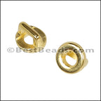 3mm flat ROUND FRAME slider SHINY GOLD - 10 pcs