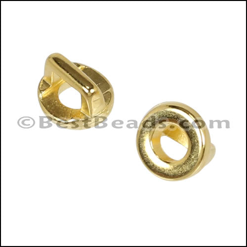3mm flat ROUND FRAME slider SHINY GOLD - 10 pcs