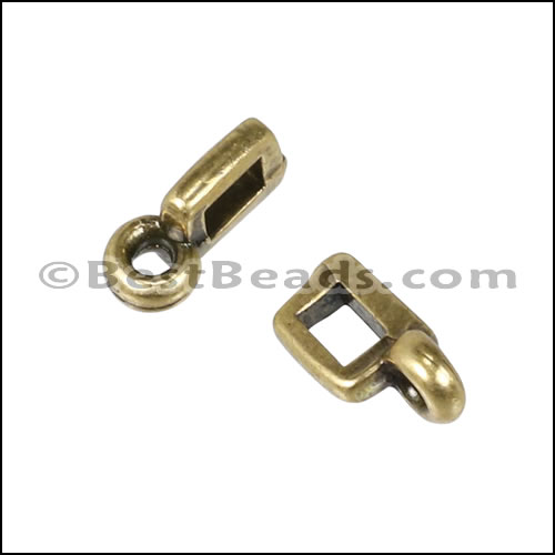 3mm flat CHARM HOLDER slider ANT BRASS - 10 pcs