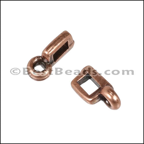 3mm flat CHARM HOLDER slider ANT COPPER - 10 pcs