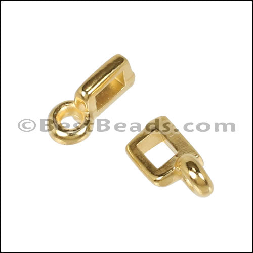 3mm flat CHARM HOLDER slider SHINY GOLD - 10 pcs