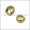 3mm flat ROUND STUD slider ANT BRASS - 10 pcs