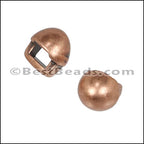 3mm flat ROUND STUD slider ANT COPPER - 10 pcs