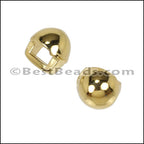 3mm flat ROUND STUD slider SHINY GOLD - 10 pcs