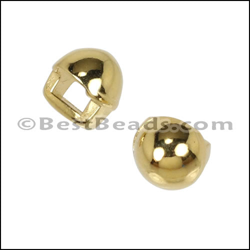 3mm flat ROUND STUD slider SHINY GOLD - 10 pcs