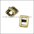 3mm flat RECTANGLE FRAME slider ANT BRASS - 10 pcs