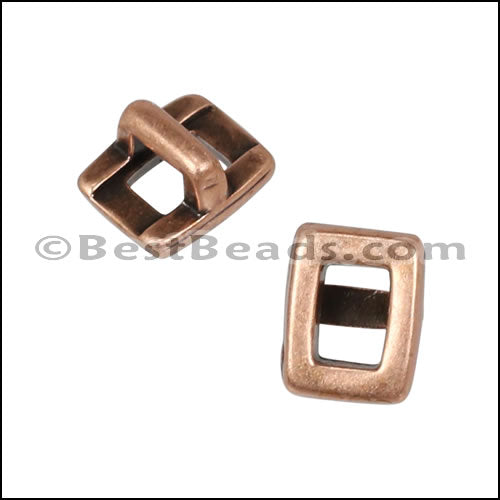 3mm flat RECTANGLE FRAME slider ANT COPPER - 10 pcs