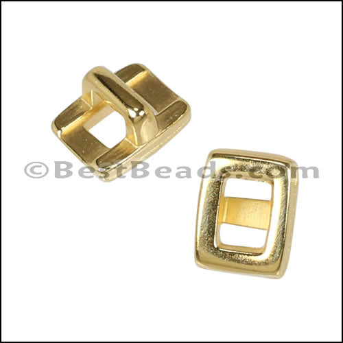 3mm flat RECTANGLE FRAME slider GOLD - 10 pcs