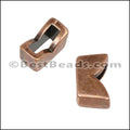 6mm flat NOTCHED slider ANT COPPER - 10 pcs