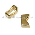 6mm flat NOTCHED slider SHINY GOLD - 10 pcs