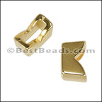 6mm flat NOTCHED slider SHINY GOLD - 10 pcs