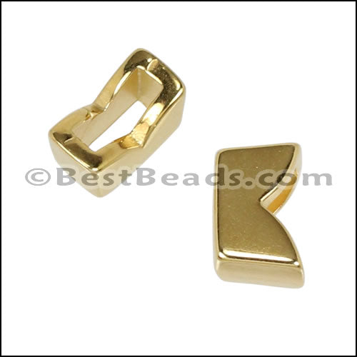 6mm flat NOTCHED slider SHINY GOLD - 10 pcs
