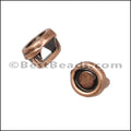 3mm flat ROUND BEZEL slider ANT COPPER - 10 pcs