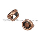 3mm flat ROUND BEZEL slider ANT COPPER - 10 pcs