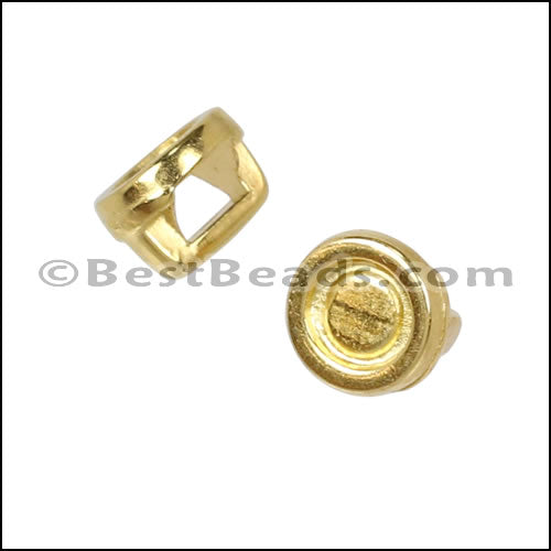 3mm flat ROUND BEZEL slider SHINY GOLD - 10 pcs