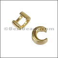 3mm flat CRESCENT MOON slider SHINY GOLD - 10 pcs