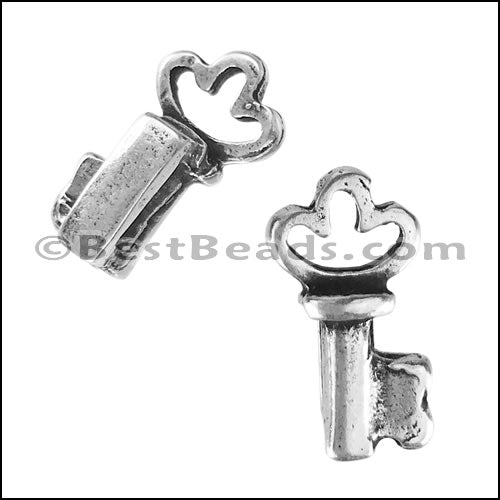 5mm flat KEY slider ANT SILVER - 10 pcs
