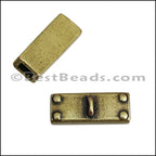5mm flat RIVET TOP LOOP slider ANT BRASS - 10 pcs