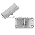 10mm flat RIVET TOP LOOP slider ANT SILVER - 10 pcs