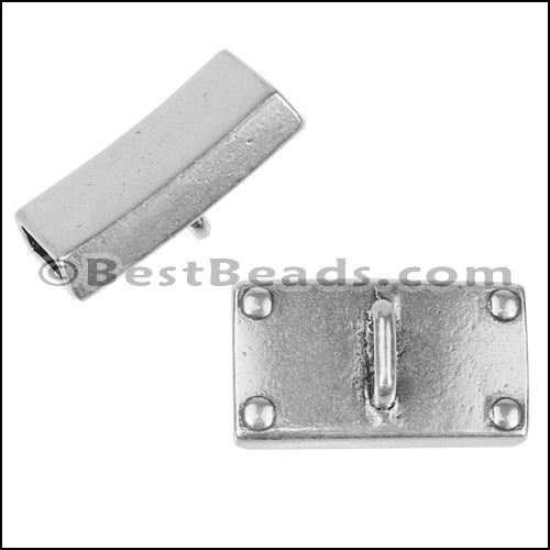 10mm flat RIVET TOP LOOP slider ANT SILVER - 10 pcs