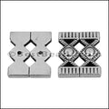 30mm flat DOUBLE ORNATE LANTERN slider ANT SILVER - 10 piece