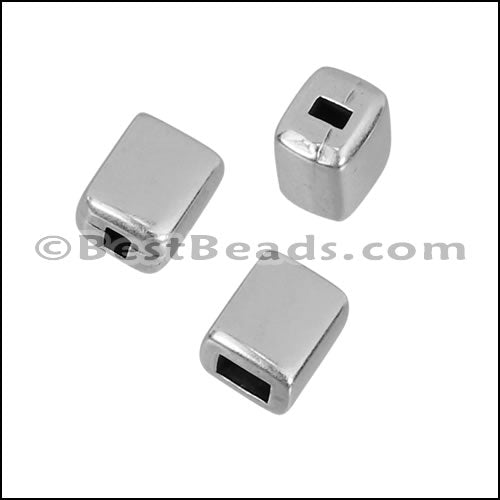 3mm flat BRIDGE BEAD end cap ANT SILVER - 10 pcs