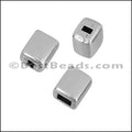 3mm flat BRIDGE BEAD end cap ANT SILVER - 10 pcs