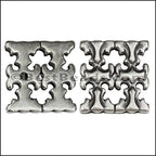 20mm flat GOTHIC DOUBLE CROSS slider ANT SILVER - 10 pcs