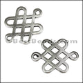 2mm round CHINESE KNOT slider ANTIQUE SILVER - 10 pcs