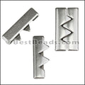 30mm flat JOINING ZIGZAGS slider ANTIQUE SILVER - 10 pcs