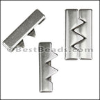 30mm flat JOINING ZIGZAGS slider ANTIQUE SILVER - 10 pcs