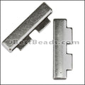 30mm flat TWO BLOCK EDGE slider ANTIQUE SILVER - 10 pcs
