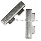 30mm flat TWO BLOCK EDGE slider ANTIQUE SILVER - 10 pcs