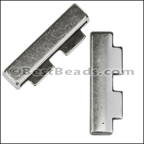 30mm flat TWO BLOCK EDGE slider ANTIQUE SILVER - 10 pcs