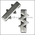 30mm flat THIN JOINING ZIGZAGS slider ANTIQUE SILVER - 10 pcs
